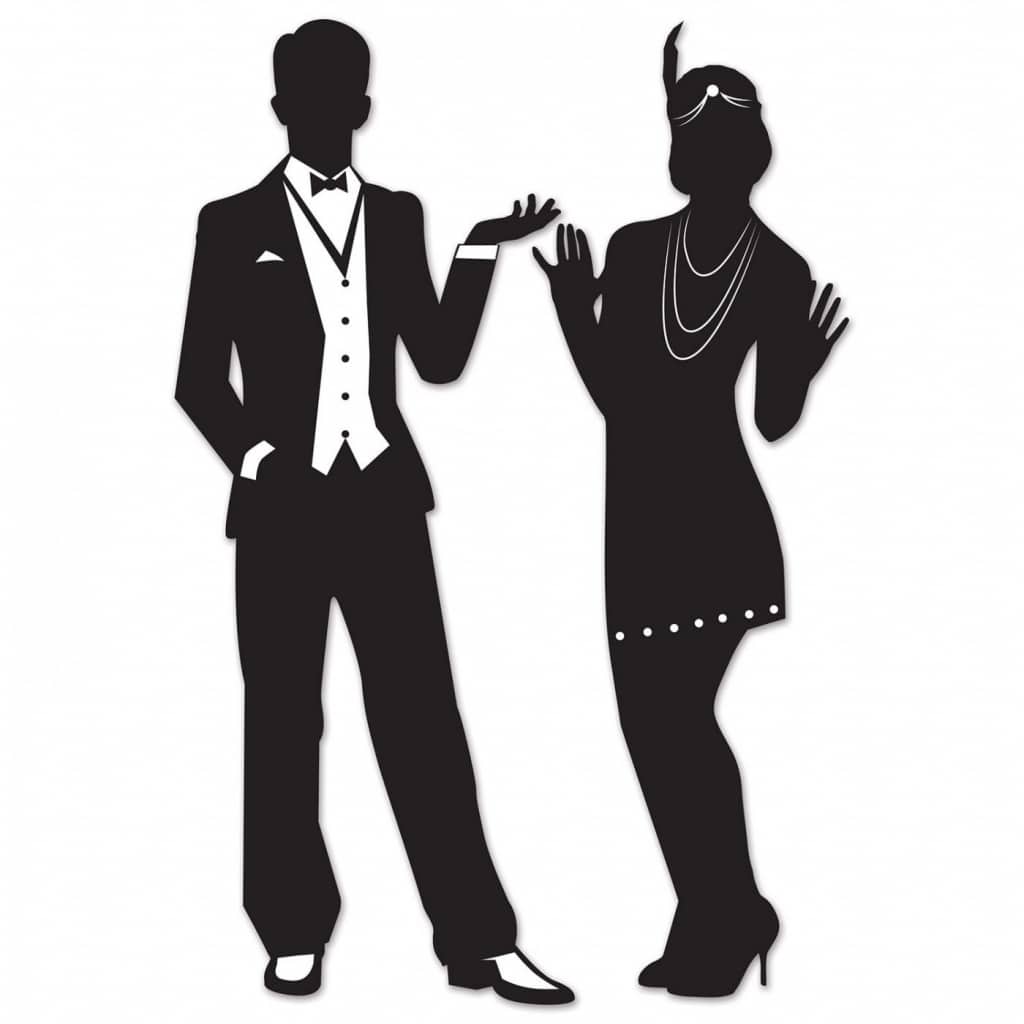 2 X 1920 S Great Gatsby Large Silhouette Cutout Decorations 1920 S