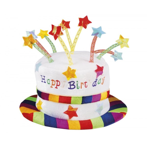 HAPPY BIRTHDAY CAKE HAT WITH CANDLES