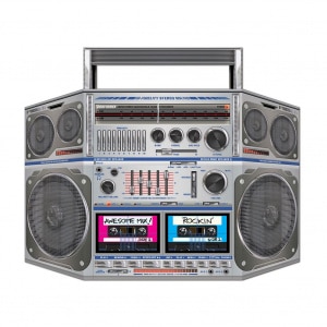LARGE BOOM BOX PHOTO BOOTH PROP / DECORATION 80'S PARTY ACCESSORIES