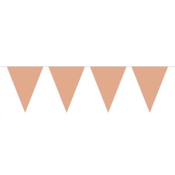 ROSE GOLD MATT METALLIC TRIANGLE PARTY BUNTING - 6M