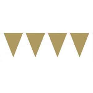 GOLD METALLIC XL TRIANGLE PARTY BUNTING - 10M