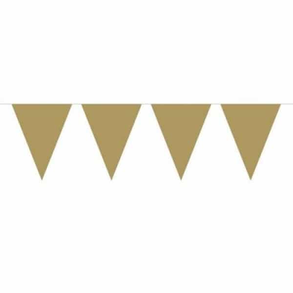 GOLD METALLIC XL TRIANGLE PARTY BUNTING - 10M