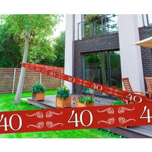40TH RUBY WEDDING ANNIVERSARY PARTY BARRIER TAPE - 15M