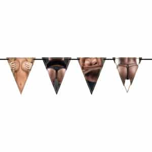 NAUGHTY BOOBS 'N' BUMS TRIANGLE PARTY BUNTING - 6M