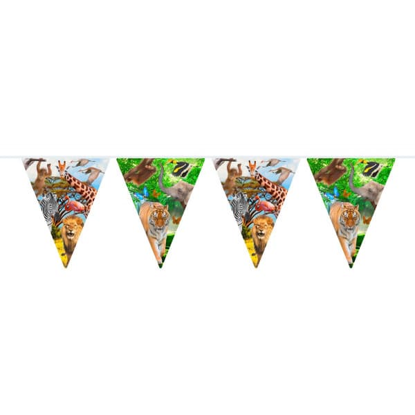 AFRICAN SAFARI ANIMALS TRIANGLE PARTY BUNTING - 6M