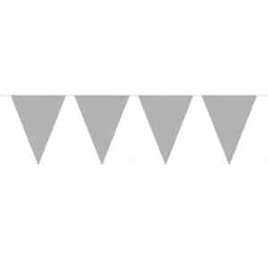 SILVER METALLIC TRIANGLE PARTY BUNTING - 10M