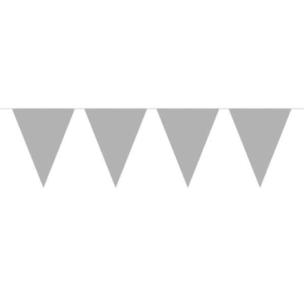 SILVER METALLIC TRIANGLE PARTY BUNTING - 10M