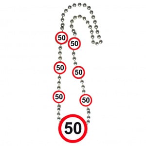 50TH BIRTHDAY TRAFFIC SIGN PARTY NECKLACE