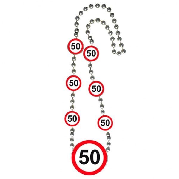 50TH BIRTHDAY TRAFFIC SIGN PARTY NECKLACE