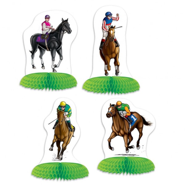 4 X RACE NIGHT HORSE RACING TABLE DECORATIONS - 12CM - 14CM