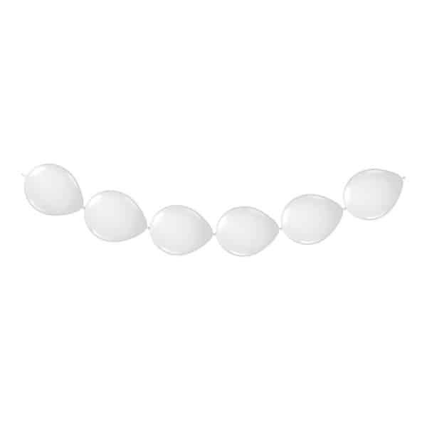 WHITE HANGING LATEX BALLOON GARLAND - 3M