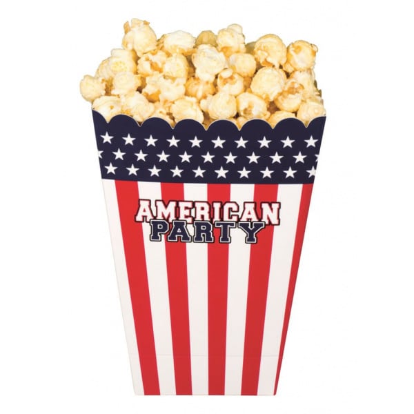 4 X USA AMERICAN FLAG PARTY POPCORN BOWLS