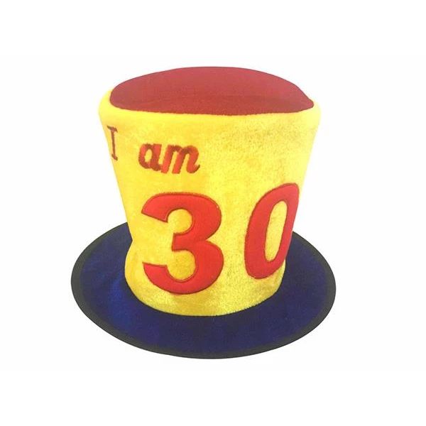 30TH BIRTHDAY COLOURFUL PARTY TOP HAT