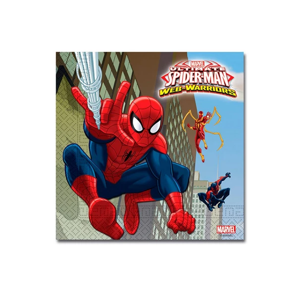 20 X MARVEL SPIDER-MAN WEB-WARRIORS PARTY NAPKINS - 33CM