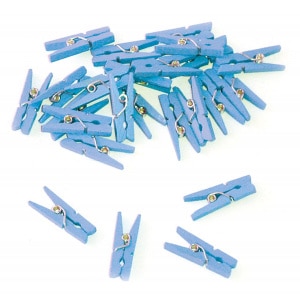 BLUE MINI CLOTHES PEGS FOR PICTURES & DECORATIONS