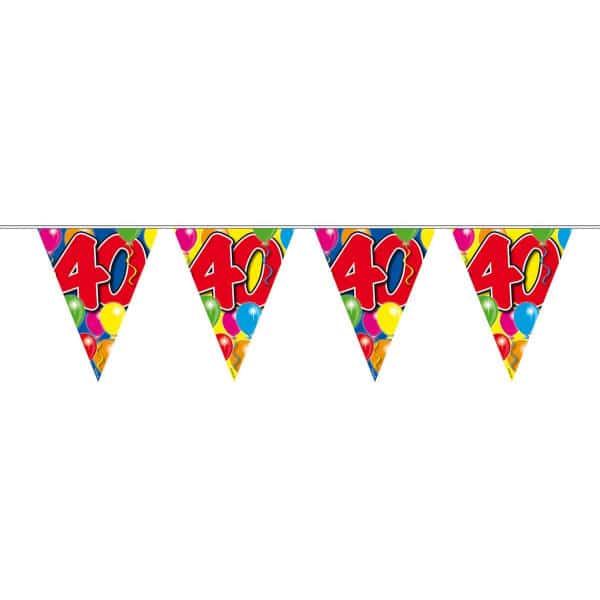 40TH BIRTHDAY TRIANGLE PARTY BUNTING BALLOON DESIGN - 10M