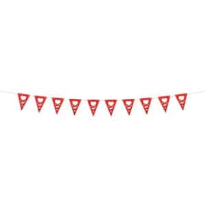 RED LOVE HEART TRIANGLE PARTY BUNTING - 4M