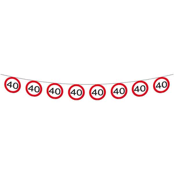 40TH BIRTHDAY TRAFFIC SIGN PARTY BANNER - 12M