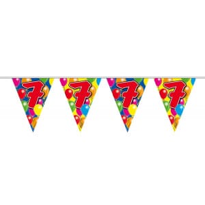 7TH BIRTHDAY TRIANGLE PARTY BUNTING BALLOON DESIGN - 10M