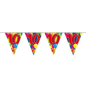 10TH BIRTHDAY TRIANGLE PARTY BUNTING BALLOON DESIGN - 10M