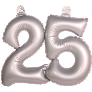 INFLATABLE 25TH SILVER ANNIVERSARY NUMBER 25 - 45CM