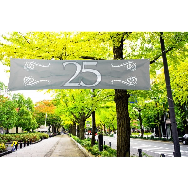 25TH SILVER WEDDING ANNIVERSARY GIANT BANNER - 1.8M X 40CM