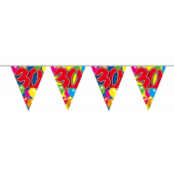 30TH BIRTHDAY TRIANGLE PARTY BUNTING BALLOON DESIGN - 10M