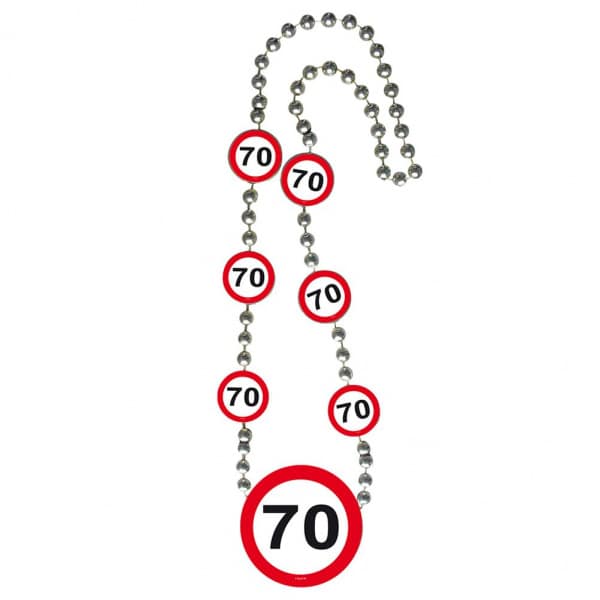 70TH BIRTHDAY TRAFFIC SIGN PARTY NECKLACE