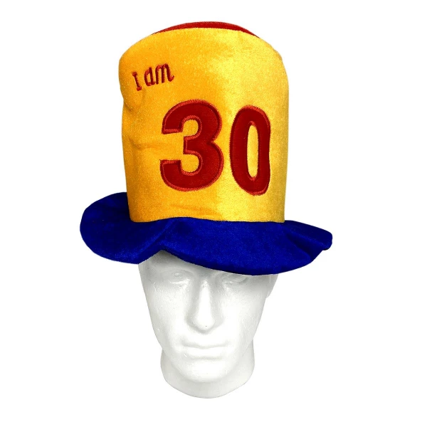 30TH BIRTHDAY COLOURFUL PARTY TOP HAT