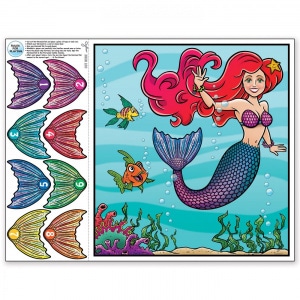 PIN THE TAIL ON THE MERMAID PARTY GAME - 46CM X 55CM