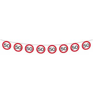 50TH BIRTHDAY TRAFFIC SIGN PARTY BANNER - 12M