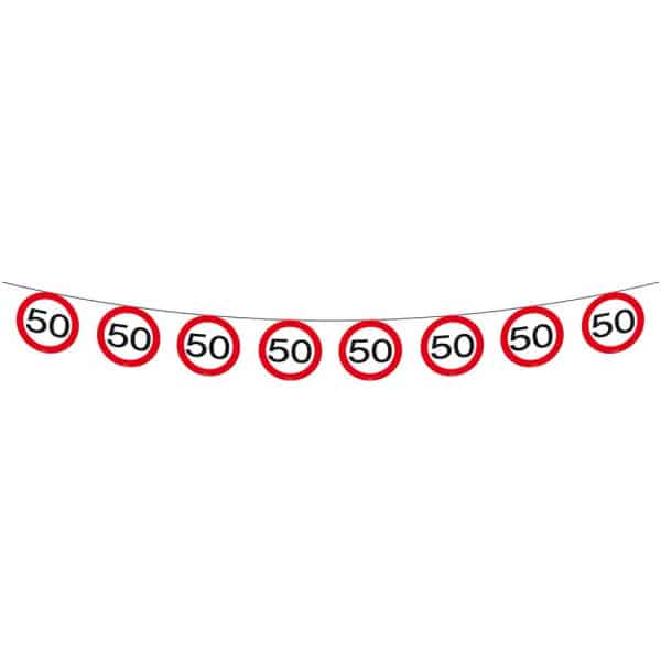 50TH BIRTHDAY TRAFFIC SIGN PARTY BANNER - 12M