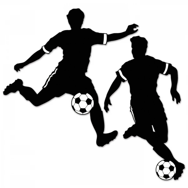 2 X FOOTBALLER SILHOUETTE CUTOUTS - 71CM
