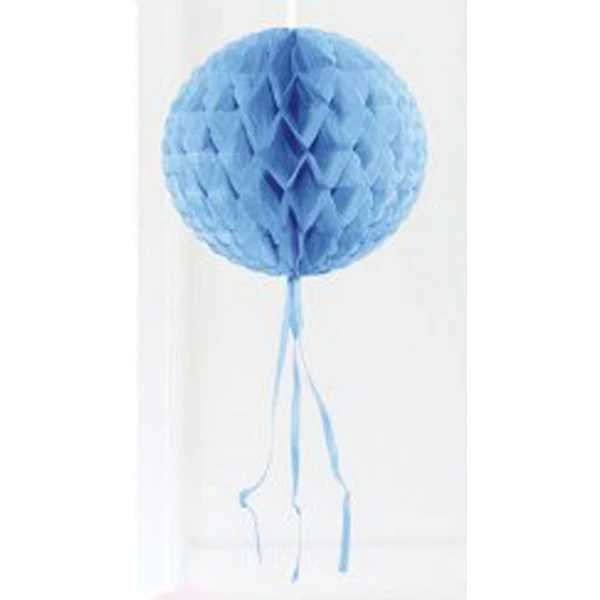 BABY BLUE HONEYCOMB HANGING BALL DECORATION - 30CM