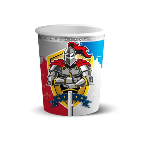 8 X MEDIEVAL KNIGHTS PARTY CUPS - 250ML