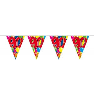 90TH BIRTHDAY TRIANGLE PARTY BUNTING BALLOON DESIGN - 10M