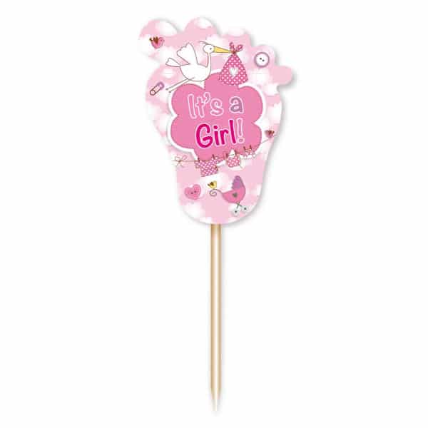 24 X BABY SHOWER IT'S A GIRL! PARTY COCKTAIL STICKS