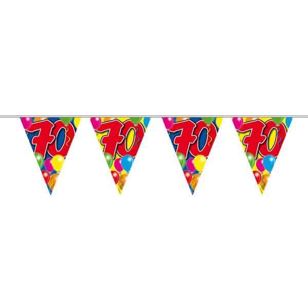 70TH BIRTHDAY TRIANGLE PARTY BUNTING BALLOON DESIGN - 10M
