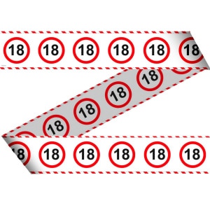 18TH BIRTHDAY TRAFFIC SIGN PARTY BARRIER TAPE - 15M