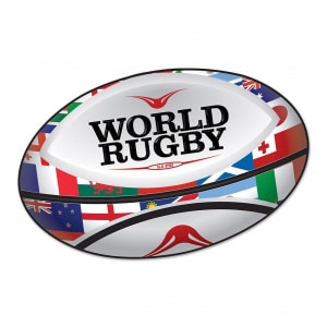 LARGE RUGBY BALL CUTOUT DECORATION - 36CM