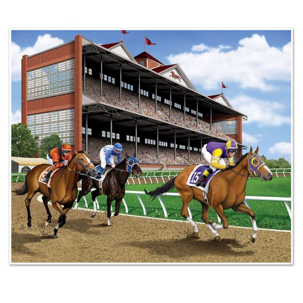 RACE NIGHT HORSE RACING INSTA-MURAL WALL BACKDROP - 1.52M X 1.83M