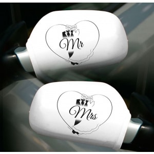 WEDDING MR & MRS CAR WING MIRROR COVERS