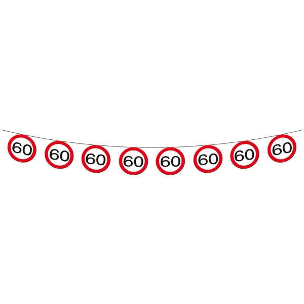 60TH BIRTHDAY TRAFFIC SIGN PARTY BANNER - 12M