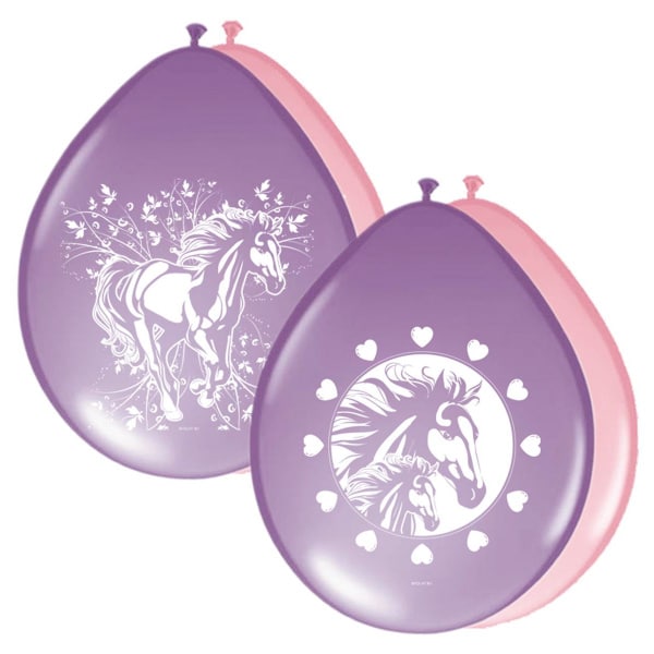 8 X BEAUTIFUL HORSE DESIGN DELUXE PARTY BALLOONS - 30CM
