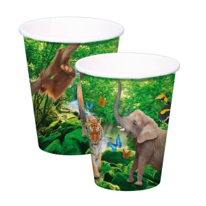 8 X AFRICAN SAFARI ANIMALS PARTY CUPS - 250ML