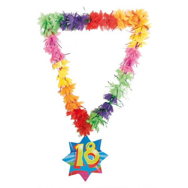 18TH BIRTHDAY HAWAIIAN TINSEL LEI