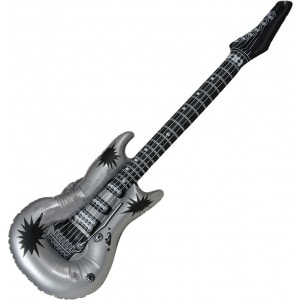 INFLATABLE SILVER ELECTRIC GUITAR - 1M