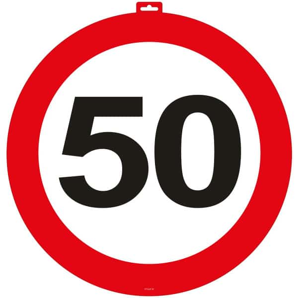 50TH BIRTHDAY PARTY DOOR TRAFFIC SIGN - 47CM