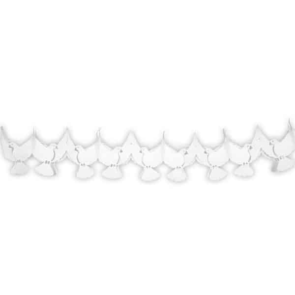 WHITE DOVES PULLOUT PAPER GARLAND - 2M