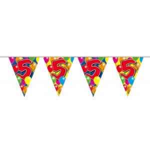 5TH BIRTHDAY TRIANGLE PARTY BUNTING BALLOON DESIGN - 10M